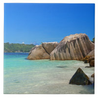 Hermoso mar tropical con una playa rocosa