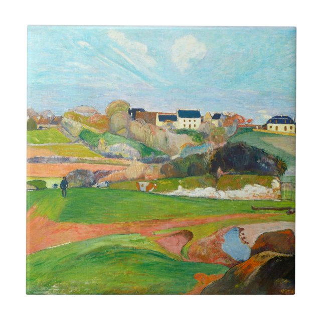 Azulejo Hermoso paisaje colorido (Frente)