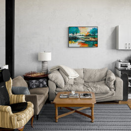 Azulejo Hermoso paisaje de colores vivos