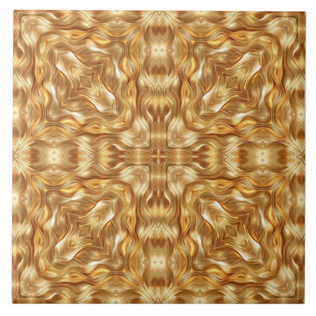 Azulejo Hermoso patrón abstracto dorado (Frente)
