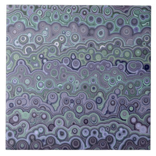 Azulejo Hermoso patrón azul verde púrpura M3
