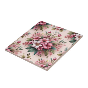 Azulejo Hermoso patrón de flores