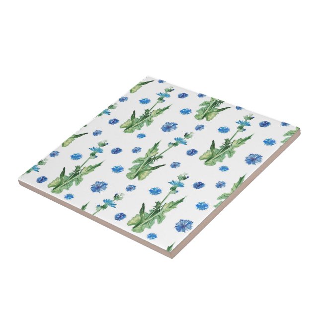 Azulejo Hermoso patrón de flores acuáticas (Lado)