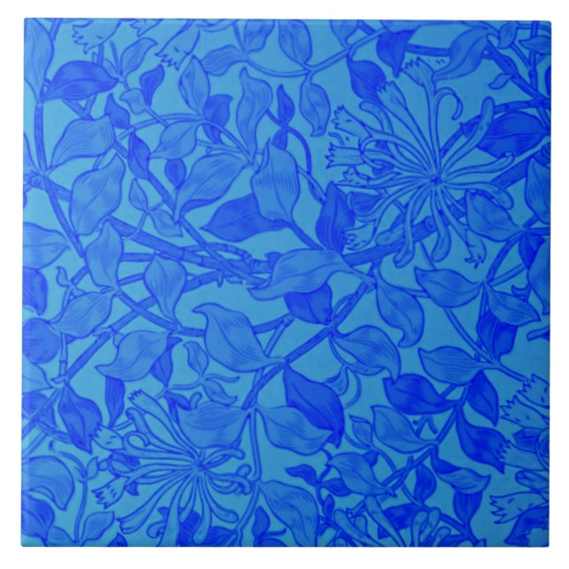 Azulejo Hermoso patrón indigo de miel azul (Frente)