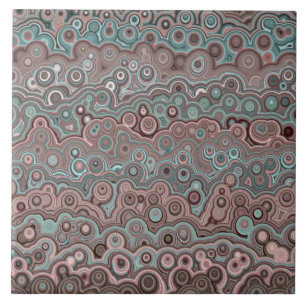 Azulejo Hermoso patrón marrón rosa azul turquesa M2