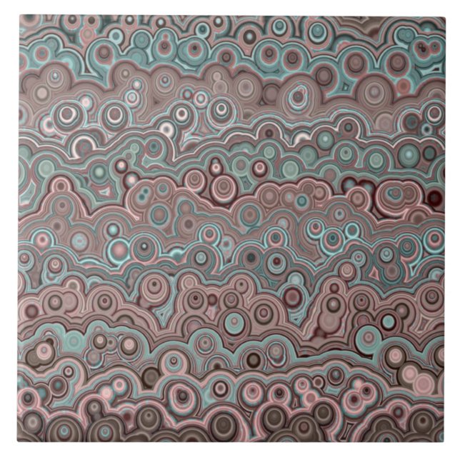 Azulejo Hermoso patrón marrón rosa azul turquesa M2 (Frente)