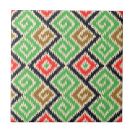 Azulejo Hermoso patrón tribal de dran mano Cocina Verde