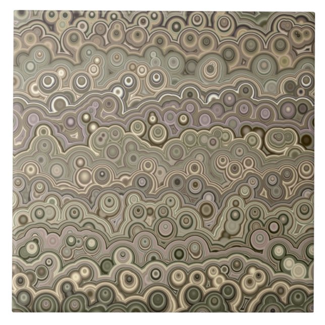 Azulejo Hermoso patrón verde amarillo marrón M4 (Frente)