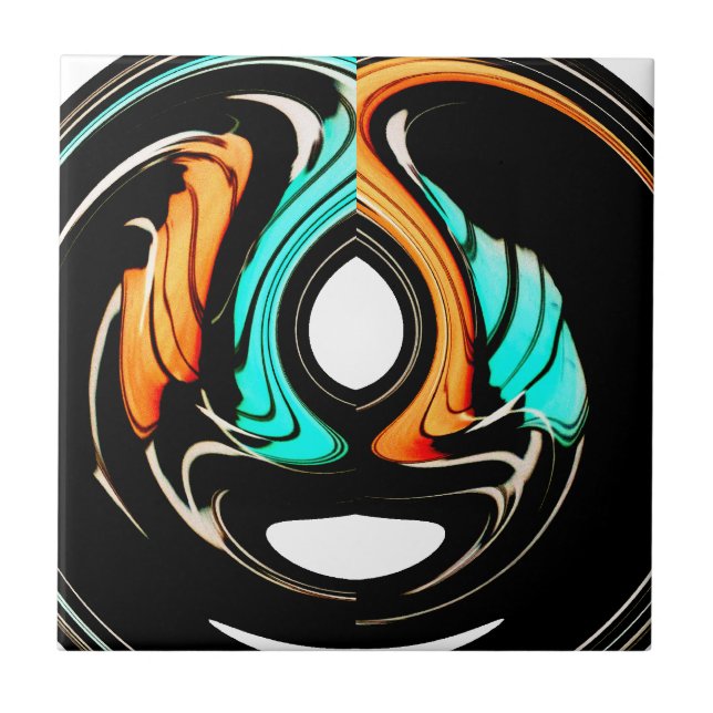 Azulejo Hermoso resumen Swirls Art Print (Frente)