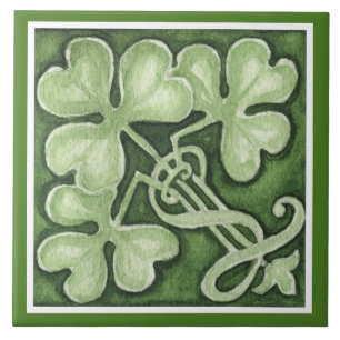 Azulejo Hermoso Trébol Verde Irlandés Tréboles Celtas