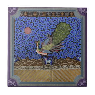 Azulejo Hermoso Vintage Blue Peacock
