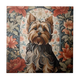 Azulejo Hermoso Yorkie | Retrato Terrier de Yorkshire