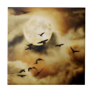 Azulejo Hermosos cuervos lunares