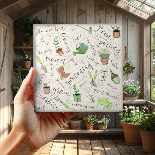 Azulejo Herramientas de jardinería y Texto ID753