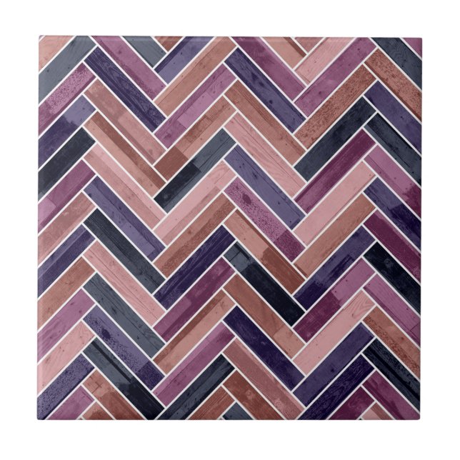 Azulejo Herringbone Pattern Purple (Frente)
