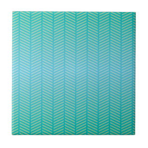 Azulejo Herringbone Turquoise Blue
