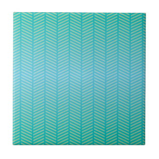 Azulejo Herringbone Turquoise Blue