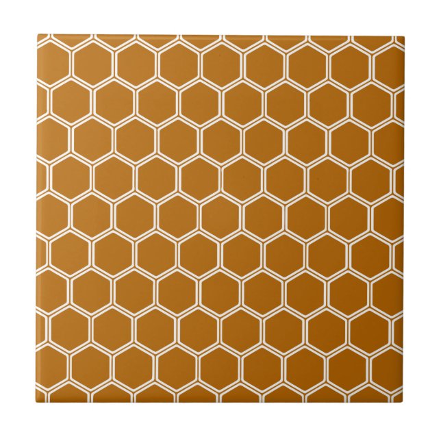 Azulejo Hexágono anaranjado quemado 1 (Frente)
