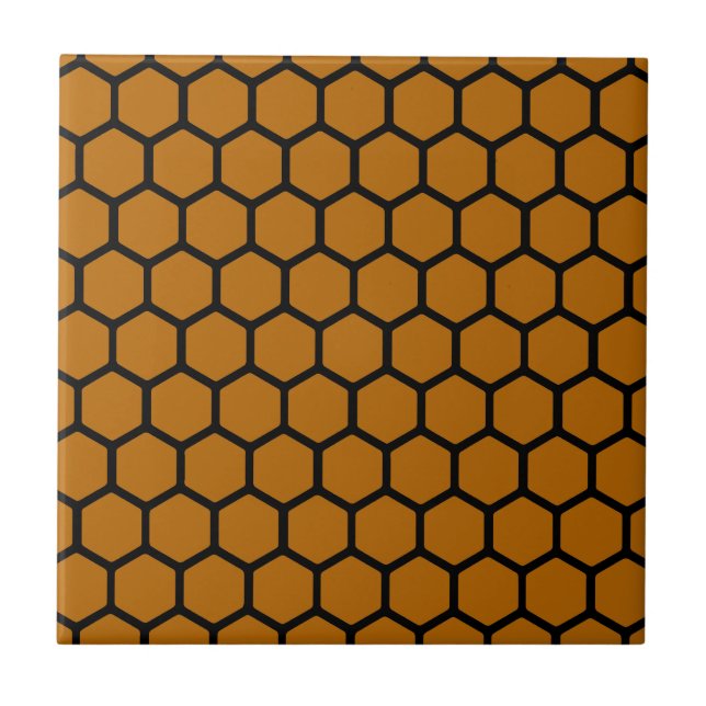 Azulejo Hexágono anaranjado quemado 4 (Frente)