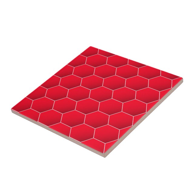 Azulejo hexágono geométrico rojo (Lado)
