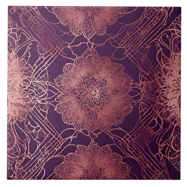 Azulejo Hey Rosegold Floral AI art (Frente)