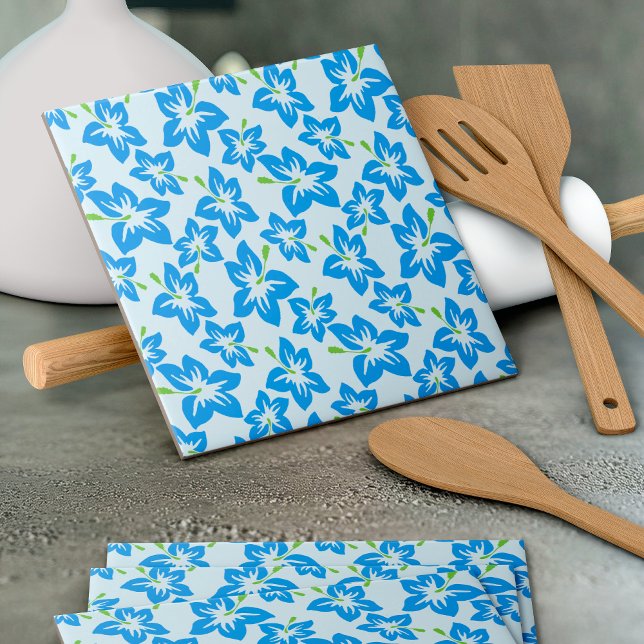 Azulejo Hibiscus Azul, Flores Azules, Patrón De Flores (Subido por el creador)