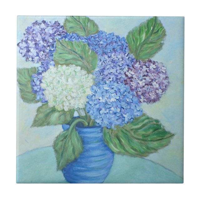 Azulejo Hidrangea Tile Cerámico (Frente)