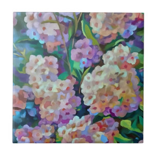 Azulejo Hidrangeas artísticas Hortensia Arte Abstroral Flo