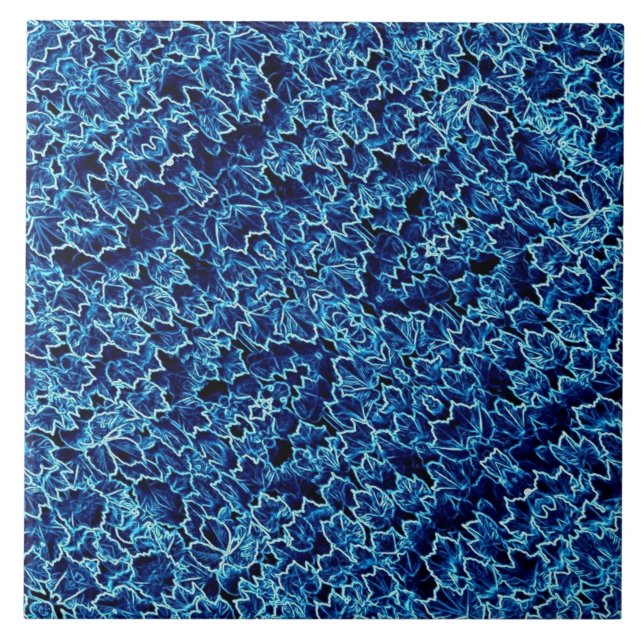Azulejo Hiedra Azul Helada Fresca (Frente)
