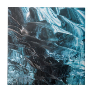 Azulejo Hielo Azul Abstracto En Cueva De Hielo