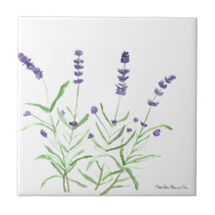 Azulejo Hierba de lavanda plantas botánicas flores moda pú