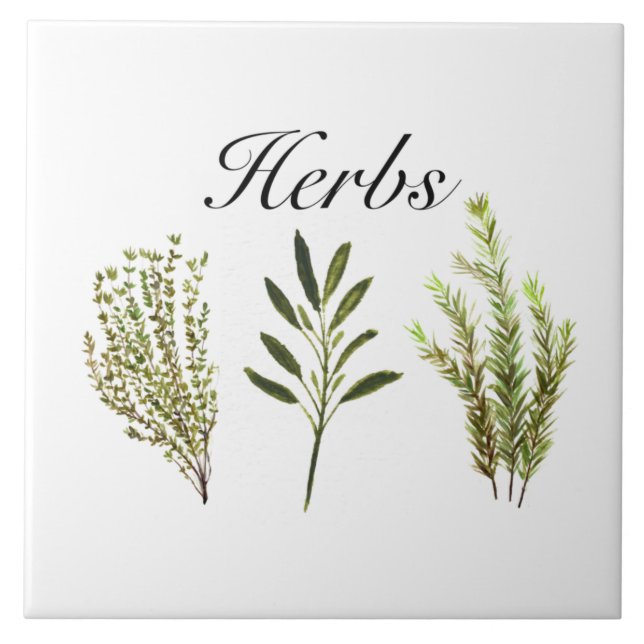 Azulejo Hierbas acuáticas Thyme Rosemary Sage Plants Pot (Frente)