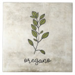 Azulejo Hierbas rusas Oregano Farmhouse<br><div class="desc">Hierbas de Oregano en un entorno rústico. Guión simple. Se utilizó una simple acuarela para hacer esta cerámica de granja.</div>