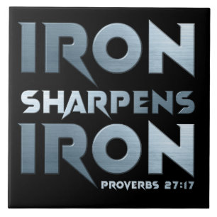 Azulejo Hierro Sharpens Hierro - Proverbio cristiano para