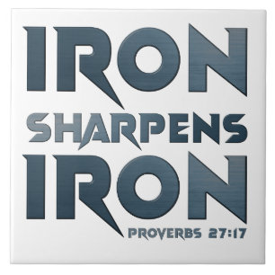 Azulejo Hierro Sharpens Hierro - Proverbio cristiano para