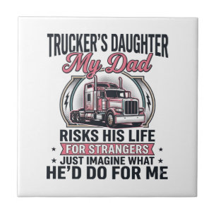 Azulejo Hija de camioneros Orgulloso padre camionero