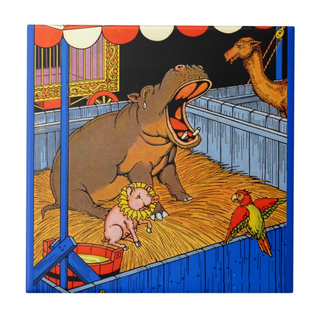 Azulejo Hipopótamo y amigos llorando en los años 30 (Frente)