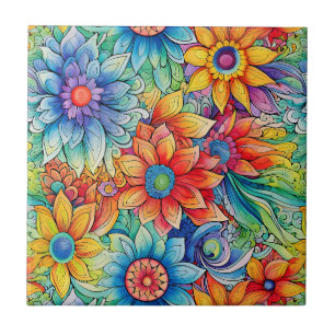 Azulejo Hippie Art Cerámica Tile