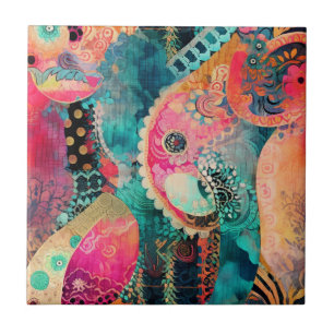 Azulejo Hippie Boho Ceramic Tile