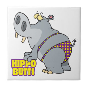 Azulejo hippo butt bikini hippopotamo