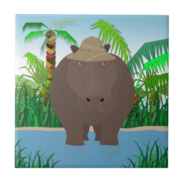 Azulejo Hippo Cerámica Tile (Frente)
