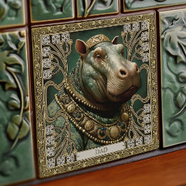 Azulejo Hippopótamo Nombre Personalizable del Espíritu