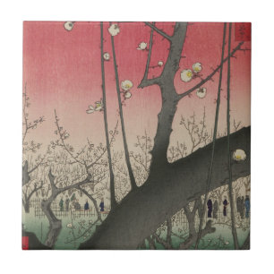 Azulejo Hiroshige Finca de ciruelos Kameido: Japonés vinta