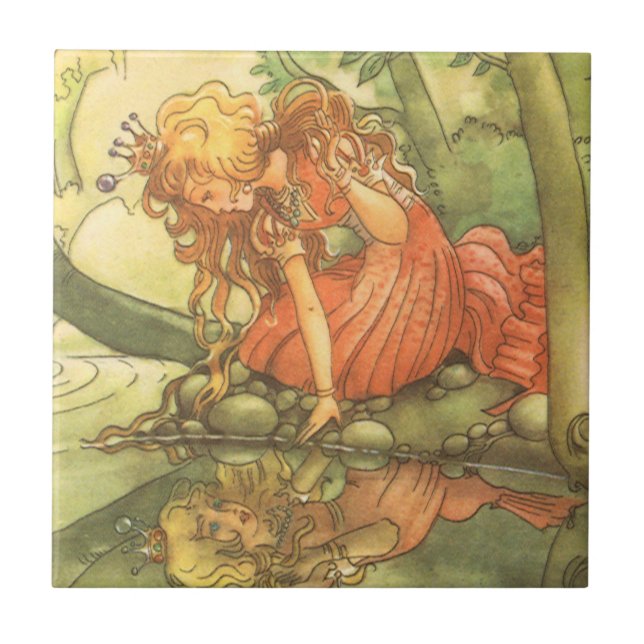 Azulejo Historia de hadas de la época, princesa de príncip (Frente)