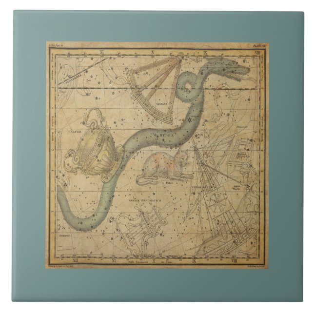 Azulejo Histórica Estrella de la Constelación de Hydra (Frente)