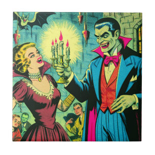 Azulejo Historietas de terror de vampiros vintage