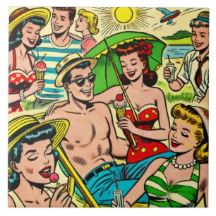 Azulejo Historietas de verano antiguas