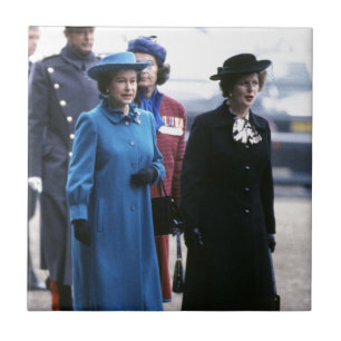 Azulejo HM Queen Elizabeth II-Margaret Thatcher