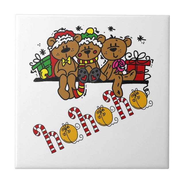 Azulejo Ho Ho Ho Ho Teddy Bears (Frente)