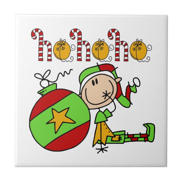 Azulejo Ho Ho Ho Holiday Elf (Frente)